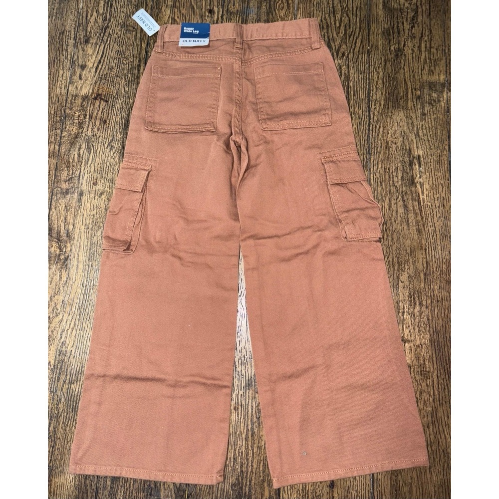 NWT Old Navy Super Baggy Wide-Leg Cargo Twill Pants Size 8 - Picture 2 of 4